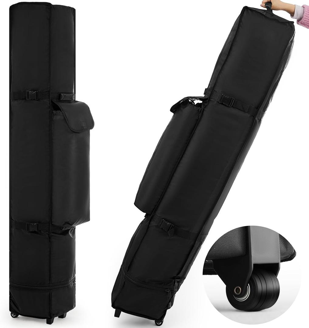 Dansydaisy 1680D 10x20 Pop up Canopy Tent Roller Bag with 3 Handles, Heavy Duty Canopy Bag with Wheels, Universal Wheeled Tent Storage Replacement for Outdoor, Black