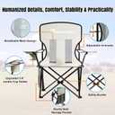 Camping Chairs, High Back Breathable Mesh Camping Chair 300 LBS Capacity, Portable Outdoor Lawn Chair Folding with Cup Holder for Picnic, Lawn, Beach, Fishing and Sports (Grey), Large