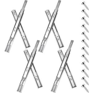 16 inch Drawer Slides 4 Pairs (8pcs) Soft Self Close Full Extension Ball Bearing Drawer Rails Side Mount Metal Dresser Runners for File Cabinet Trash Can Kitchen Wardrobe Glides 16" 100 LB Capacity (16inch-400mm)
