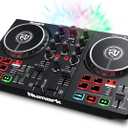 Numark Mix II Controller Set for Beginners with Built-in Party Lights Mixer for Serato DJ Lite and Algoriddim djay Pro AI