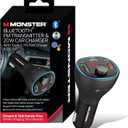 Monster Bluetooth FM Transmitter for Car Cigarette Lighter with 20W QC3.0 USB A & USB C PD Charger, Bass Boost Button, Flash Drive Port, Google Voice & Siri Compatible, Hands-Free Calls, Microphone