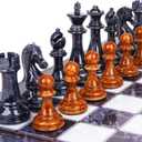 18.5" Large Chess Set for Adults with Zinc Alloy Heavy Chess Pieces Portable Folding Chess Board Travel Chess Set Board Game Gift  Staunton Chess Pieces