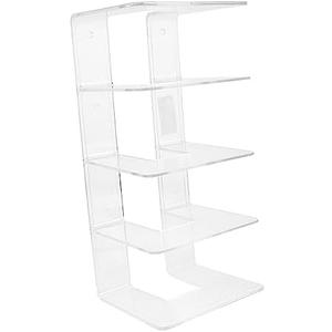 2 x NUOBESTY Acrylic for Desktop Organization Multi Function Book Holder and Purse Divider Acrylic Shelf Divider for Office Study Home Use Simple Style Book Stand