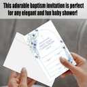 First Holy Communion Invitation Card, Blue Floral Baptism Invitations For Girls Boys, Christening Fill In Invites, Religious Celebration Decorations Baby Shower Supplies, 04
