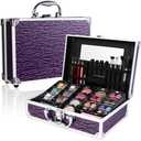 Makeup Kit for Teen Girls & Women Full Kit, Beauty Train Case with Starter Cosmetic Set, Make Up Valentine Gift Box with Eyeshadow,Lipgloss,Highlighter,Blush,Lip&Eye Pencils,Brush & More(Purple)