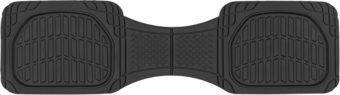 Motor Trend Premium FlexTough Deep Dish Rear Rubber Floor Mat Liners, Heavy Duty All-Weather Universal Fit Trim-To-Fit Floor Mats for Cars Sedans Trucks SUVs, Durable & Easy To Clean Car Mats - Black