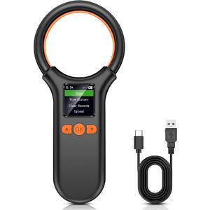 KUIIYER Pet Microchip Scanner, Rechargeable RFID EMID FDX-B (ISO 11784/11785) Micro Chip Reader with LCD Screen Display & 500 Storage Records, 15 Digit Pet Chip Scanner for Dog/Cat/Pig/Animal