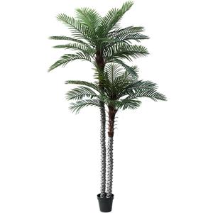 Nafresh 9ft Tall UV Resistant Faux Palm Tree, 108in Artificial Palm Tree Indoor Outdoor, Fake Tree with Real Bark and Realistic Leaves and for Home House Office Living Room Bedroom Yard Patio.
