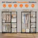 OLIXIS Portable Wardrobe Closet with Hanging Rods, 44 Inch Portable Clothing Rack with Shelves, Heavy Duty Clothes Rack, Freestanding Closet Organizer