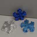 3 Pcs Winter Disco Snowflake Decor Table Decorations Glitter Snowflake Shaped Decoration Blue and Silver Disco Mirror Table Centerpiece Winter Tiered Tray Decor for Home Shelf (Deep Blue Light Blue and White)