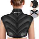 Chenove Ice Pack for Shoulders Upper Back with Strap, Neck and Shoulder Ice Pack Wrap Rotator Cuff Gel Reusable with Cold Compression Therapy, Soreness (Black)