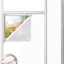 White Blackout Curtains for Bedroom, 70" x 58" Portable Blackout Blinds with 20 Sets Hooks & Loops Strips for 100% Blackout Window Film, Temporary Black-Out Shades for Windows Cover Nursery Travel RV