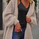 dowerme Women Open Front Cardigans Trendy Fall Long Sleeve Drop Shoulder Soft Knit Slouchy Sweater Winter Outerwear 2025 (M)