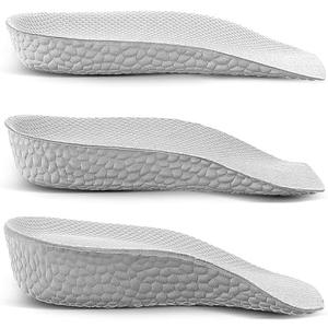 4 Pairs EVA Height Increase Insole, Adjustable Height Boosters, Arch Support Shoe Lifts for Uneven Legs, Soft Rebound Heel Lifts for Menelieve Foot Pain (Gray, 1.5cm, 2.5cm, 3.5cm)