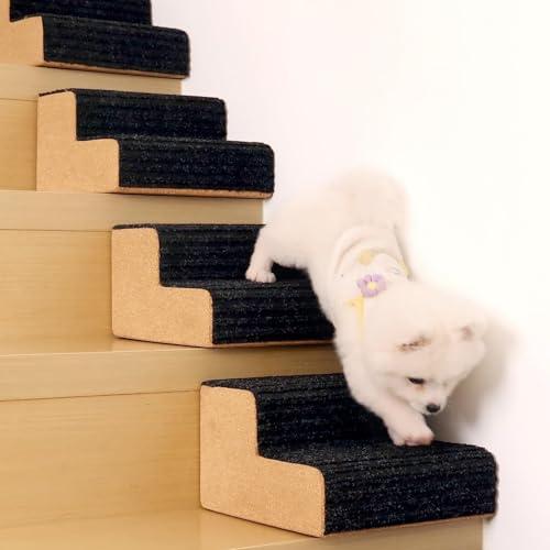 HIDODO Dog Ramp for Small Dogs, 2 Step Modular Foam Dog Stairs for Any Staircase, Dog Step with Durable Non-Slip for Small Medium Old Dog Puppy (1 Pack)
