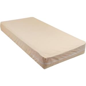 100% Cotton Fleetwood Mattress Cover, Zips Around The Mattress, Cot Size (Beige)