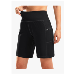 G Gradual Women's High Waisted 9" Bermuda Shorts with Zipper Pockets Athletic Workout Long Shorts for Women Knee Length, XXL