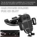 Yourkar Cell Phone Holder for Car, Hands Free Car Phone Holder for CD Slot, Silicone Pad Protection and 360 Rotation Cell Phone Mount Compatible with All Phone, Car Accessories