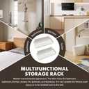 ACEXINYAN Wall Mounted Floating Shelf, Self Adhesive Shelf, No Drill Adhesive Wall Shelf, Floating Shelves Damage-Free Expand Walls Space for Living Room Kitchen Bathroom (2, White)