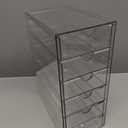 Clear Desk Organizer Box with 4 Drawers, Plastic Stackable Desktop Storage Bins for Organization, Hair Accessory Container for Bathroom, Closet, Desk, Office, 25 * 17.5 * 10.5cm
