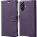 Wallet Case for iPhone 17 with Credit Card Holder,PU Leather Folio Flip Kickstand Protective Shockproof Cover for Apple 17 Phone Case (Purple, for iPhone 17-6.3'')