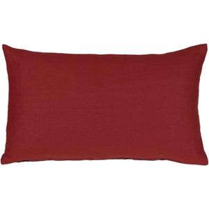 Tuscany Linen Red Throw Pillow 12x19 Rectangular, Complete with Pillow Insert