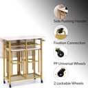 29in Folding Small Dining Table for 2 with 2 Stools,Space-Saving