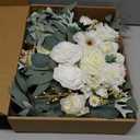 Faux Arch Flower Swag Set of 2 for Wedding Welcome Signs Floral Swag Wedding Reception Ceremony Signs Decor (White)