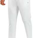 NORTHYARD Men's Yoga Casual Sweatpants Cotton Athletic Lounge Pants Open Bottom Loose Exercise Straight Leg Pant with Pockets (White, L)