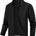 ASPO Men's Winter Jacket Warm Water Resistant Full Zip Windbreaker Lightweight Quilted Jackets Casual Golf Work Coats (Green, M)