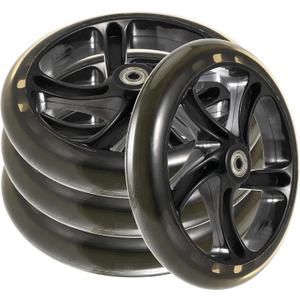 SEUNMUK 4 Pack 8 Inch /200mm Scooter Replacement Wheels, Adult Teen Kick Scooter Wheel Solid Replacement Wheels Set with ABEC-11 Bearings for Most Push Kick Scooters, Black