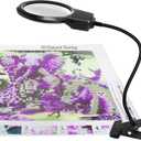 5D Diamond Painting Tools, LED Light with Magnifiers for Diamond Painting, 4X & 6X Magnifier LED Light with Clip and Flexible Neck, 5D Diamond Painting and Cross Stitch Tool Accessory Magnifier Lamp (Black)