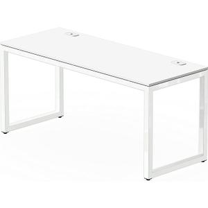 SHW 55-Inch Commercial-Grade Office Computer Desk, White