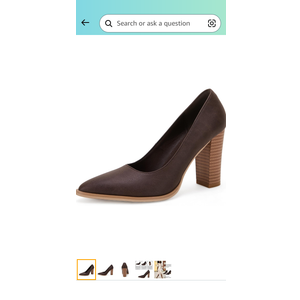 LAICIGO Women's Pointed Toe Pumps Chunky Block High Heel Slip On Dress Party Wedding Shoes 8.5