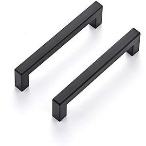 Ravinte 12 Pack 5 Inch Kitchen Square Cabinet Handles Matte Black Drawer Pulls for Cupboard Hardware