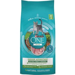 Purina ONE Natural, Low Fat, Weight Control, Indoor Dry Cat Food, +Plus Indoor Advantage - 22 lb. Bag (EXP 02/01/28)