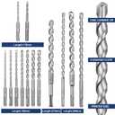 Worker Bee SDS Plus Rotary Hammer Drill Bits & Chisels Set,Concrete Masonry Hole Tool,17-Piece