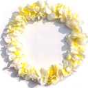 LITTLE FEATHER Large White Flower Leis for Tropical Hawaiian Luau Bridal Shower Party Favors,Pack of 6Pcs