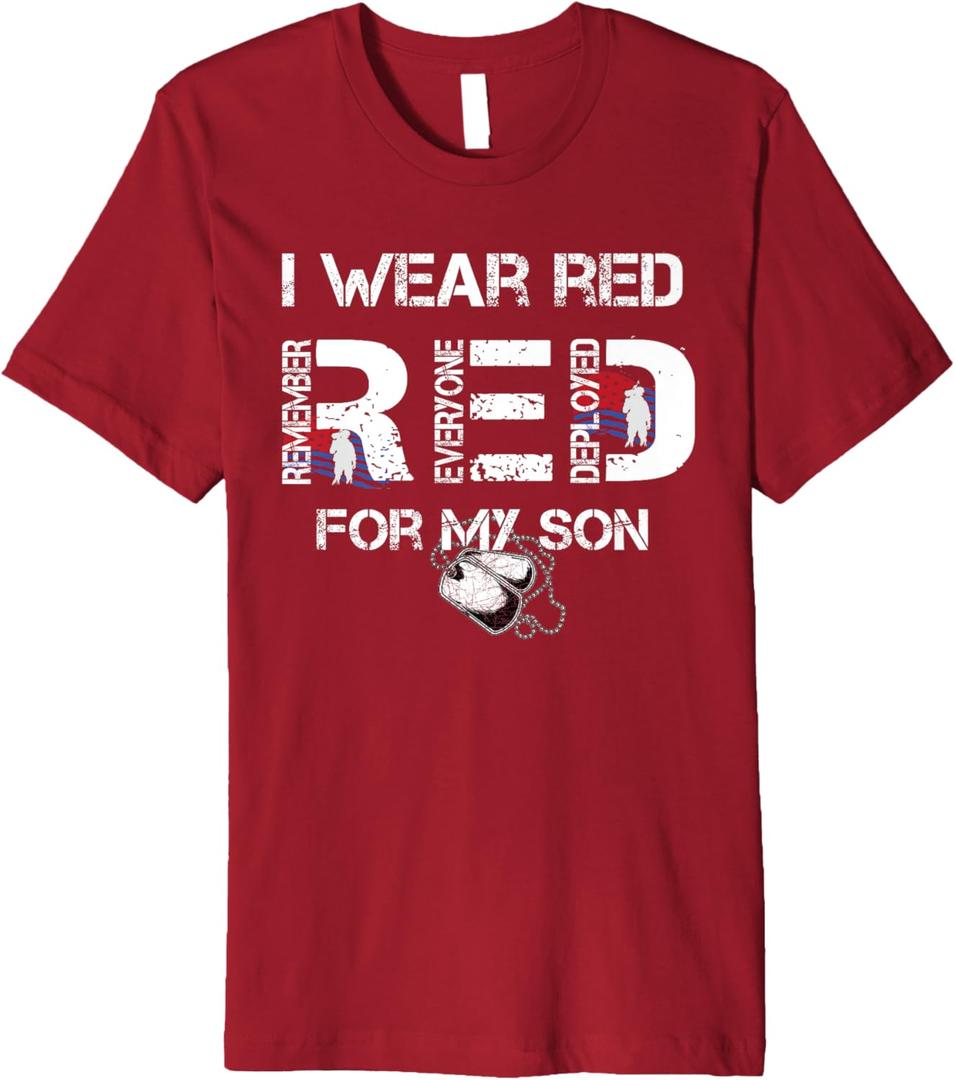 Red Friday Military Mom Shirt Women's I Wear Red For My Son