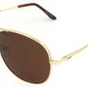 J+S Premium Military Style Classic Aviator Sunglasses, Polarized, 100% UV protection for Men Women (Gold Frame/Brown Lens)