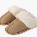 Women's Slippers Fuzzy Warm Comfy Faux Fur Slip-on Fluffy Fashion Bedroom House Shoes, Size: 7