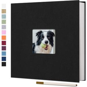 Vienrose Large Photo Album Self Adhesive for 4x6 8x10 Pictures Linen Scrapbook Album DIY 40 Blank Pages with A Metallic Pen