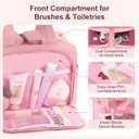 Travel Toiletry Bag Duffel - Water Resistant, Wide-open Large Lightweight Makeup Bag for Women with Handle & Wet Pocket, Puffy Organizer for Toiletries