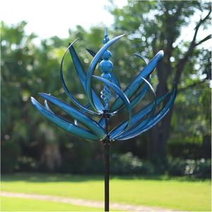 91 inch Wind Spinners Outdoor - Extra Large Outdoor Metal Wind Sculptures Spinners with Stake, Windmills for The Yard Garden, Yard Art Garden Lawn Decor - Blue (27" W x 91" H) (Multi-color 02)
