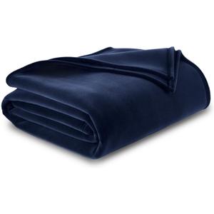 Vellux 1B07054 Original Insulating Core Hotel Style Solid blanket Machine Washable Soft Cozy Warm Thermal Durable Pet Friendly All Seasons Layering Bed Sofa Blankets Navy Blue, Twin, Blue
