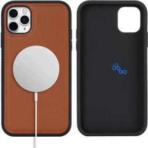 for Magsafe Magnetic case for iPhone 14 Pro Leather case magsafe Compatible Wireless Charging-Brown