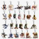 24 Pcs Italian Brainrot Tralalero Tralala Keychain Toys,Funny Animals Tun Tung Tung Sahur Plush,Brainrot Shark Figures Backpack Charm.2-3inch Party Favors Gifts birthday decorations Key chain