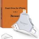 MFi Certified USB 3.0 Flash Drive 256GB for iPhone, 3in1 External Memory Photo Keeper Storage Stick for Picture/Video/Data Saver/Backup, High Speed Thumb/Jump/Hard Drives for iPhone/iPad/Android/PC