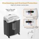 Bonsaii 12-Sheet Micro Cut Paper Shredder, 60-Minute P-4 High Security Shredders for Home Office, Shreds CD/Credit Card/Mail/Staple/Clip, Jam-Proof System with 4.2 Gal Pullout Bin (C266-BW)