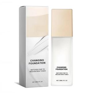 Color Changing Foundation for Mature Skin, Concealer Cover Cream, Lightweight Liquid Foundations, Tone Suitable for All Skin Types (1pcs)